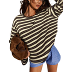 ROSINA | Classic Striped Long Sleeve Fitted Top