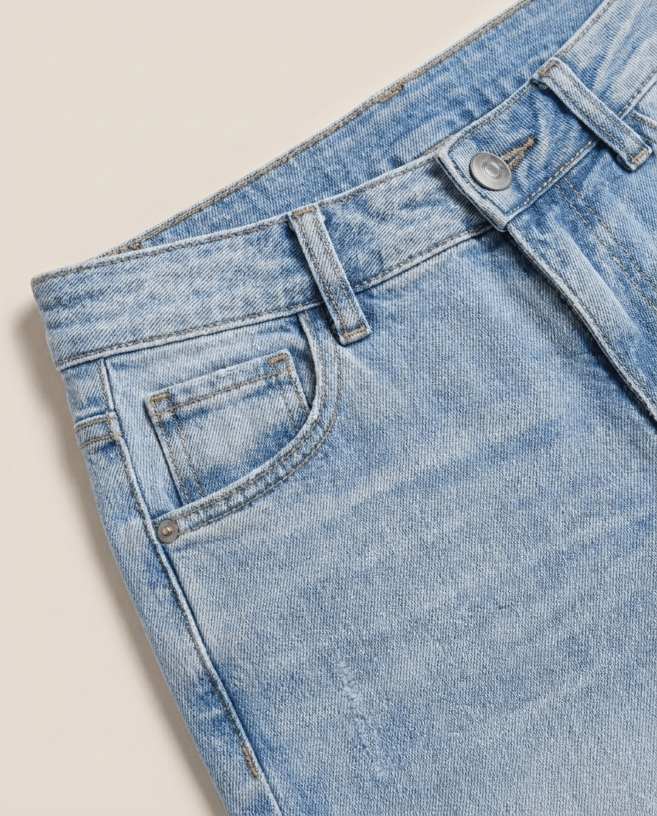 Baggy Wide Leg BBL Jeans for Women – Mid Low Rise Distressed Stretch Denim - Sundrift