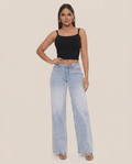 Baggy Wide Leg BBL Jeans for Women – Mid Low Rise Distressed Stretch Denim - Sundrift