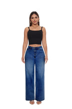 Baggy Wide Leg BBL Jeans for Women – Mid Low Rise Distressed Stretch Denim - Sundrift