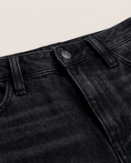 Black Wide Leg BBL Jeans for Women – Mid Low Rise Baggy Stretch Denim - Sundrift
