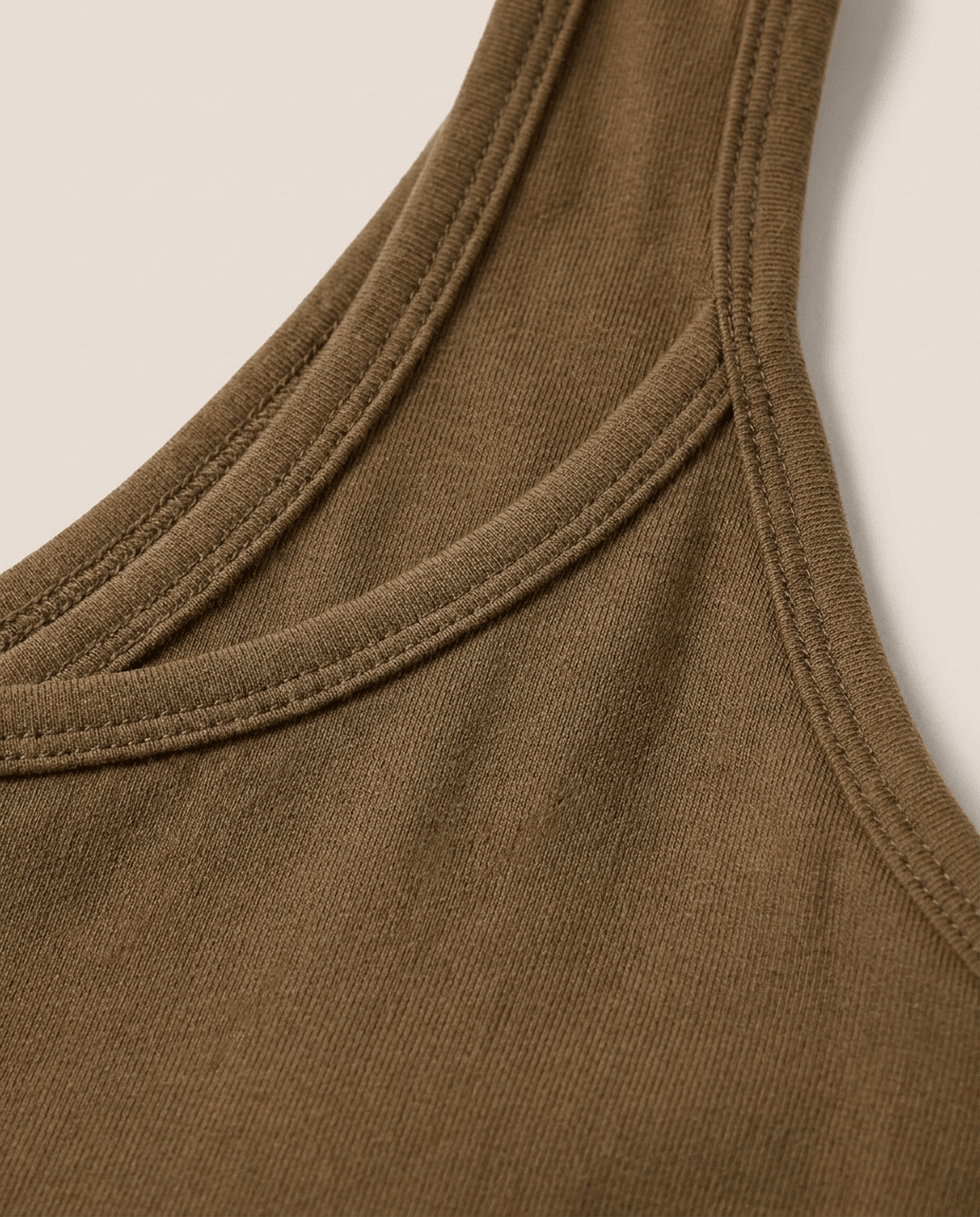 Brown Activewear Set for Women – Vest Top & Flared Leggings with Built-In Bra - Sundrift