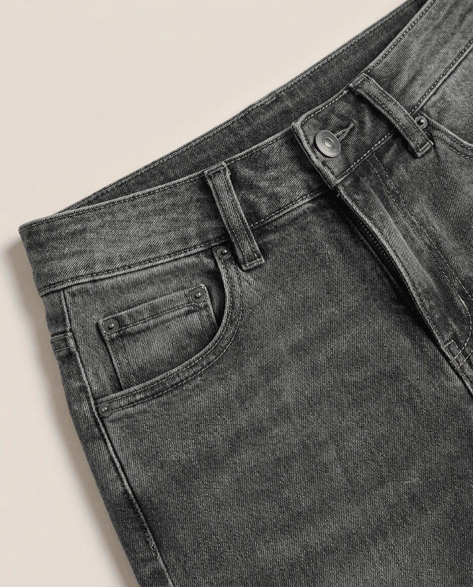 Gray Wide Leg BBL Jeans for Women – Stretchy Mid Low Rise Baggy Mom Jeans - Sundrift