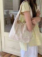Knotted Leather Shoulder Bag for Women – Minimalist Everyday Handbag - Sundrift