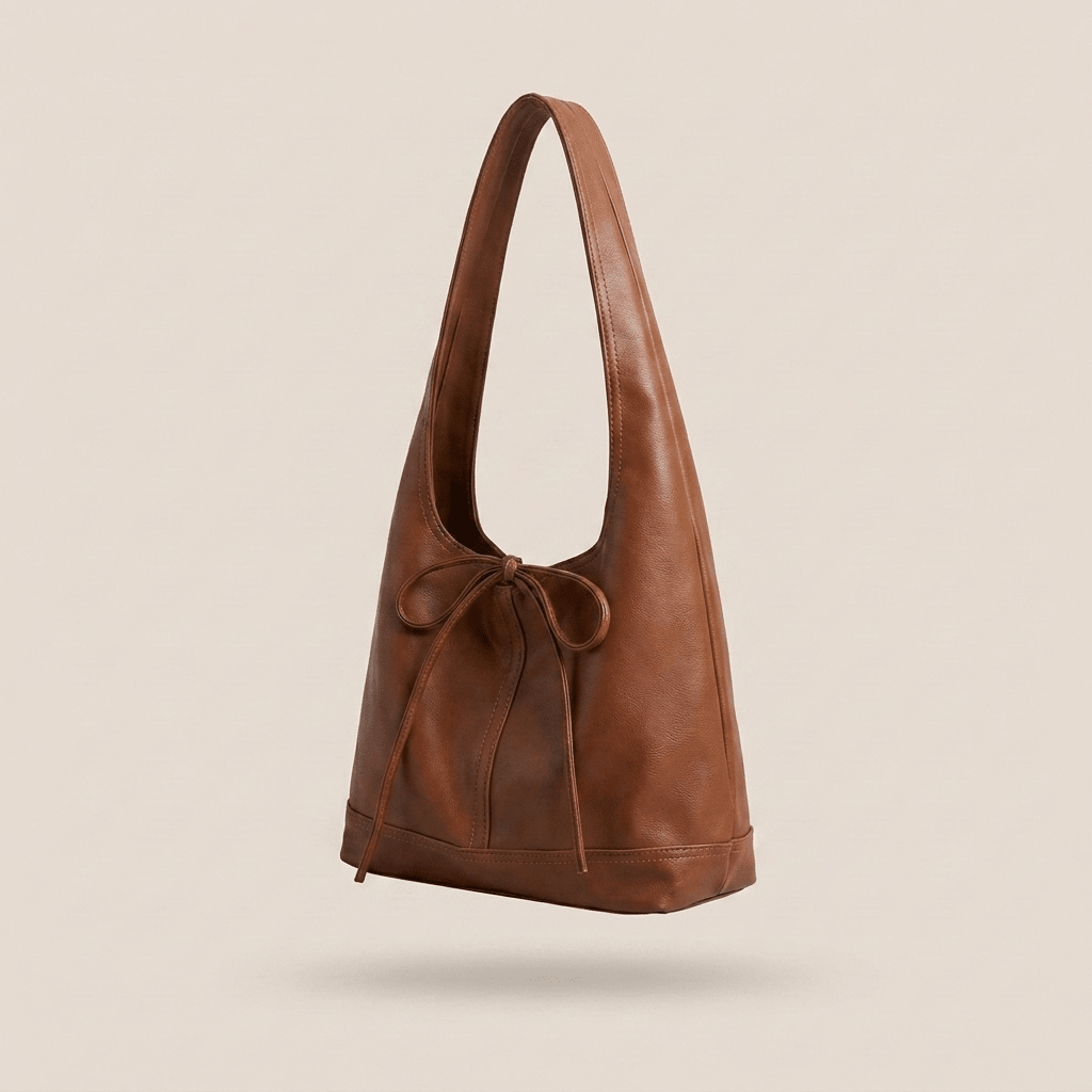 Knotted Leather Shoulder Bag for Women – Minimalist Everyday Handbag - Sundrift