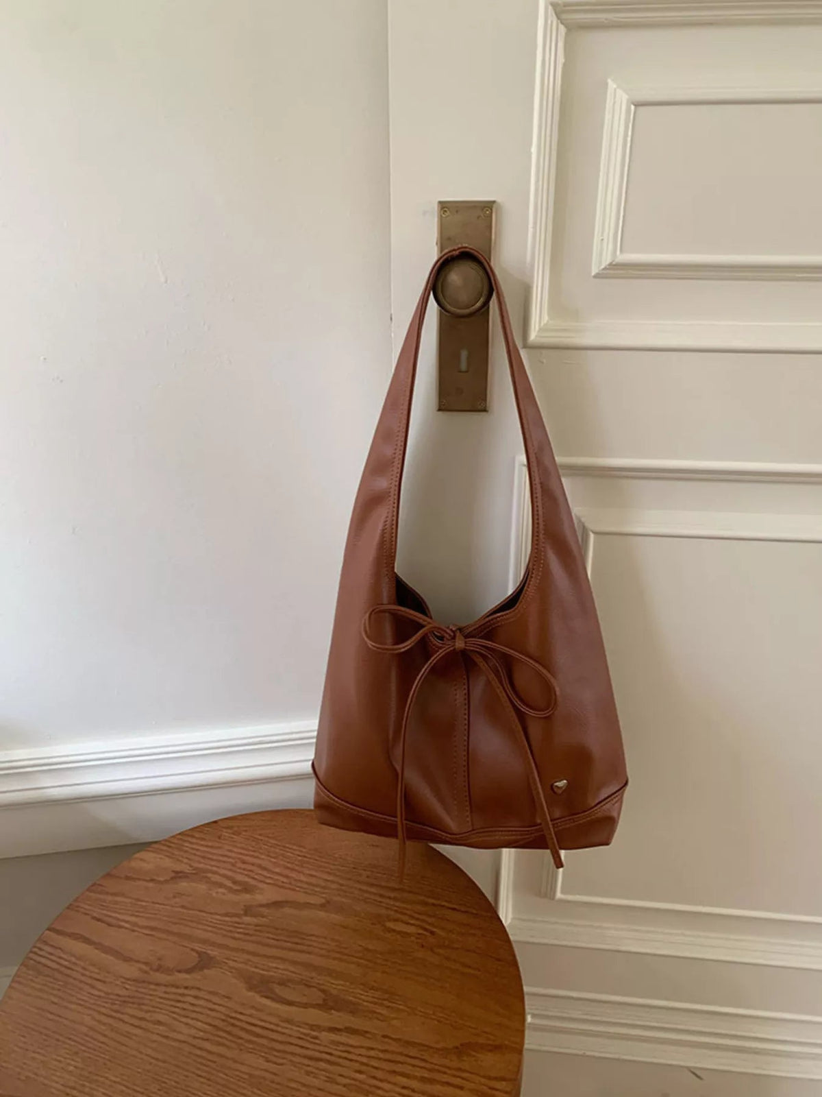 Knotted Leather Shoulder Bag for Women – Minimalist Everyday Handbag - Sundrift
