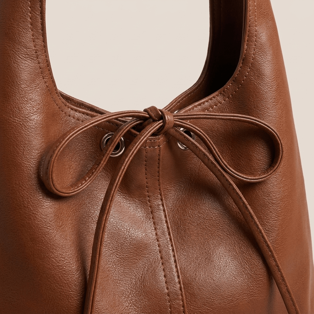 Knotted Leather Shoulder Bag for Women – Minimalist Everyday Handbag - Sundrift