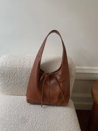 Knotted Leather Shoulder Bag for Women – Minimalist Everyday Handbag - Sundrift