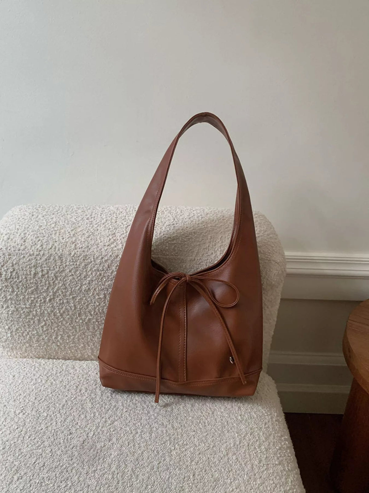 Knotted Leather Shoulder Bag for Women – Minimalist Everyday Handbag - Sundrift