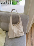 Knotted Leather Shoulder Bag for Women – Minimalist Everyday Handbag - Sundrift