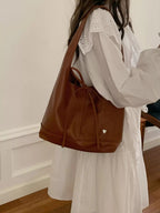Knotted Leather Shoulder Bag for Women – Minimalist Everyday Handbag - Sundrift