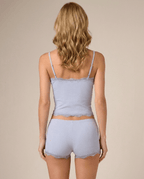 Lace Trim Cami & Shorts Pajama Set for Women – Soft Satin Sleepwear - Sundrift
