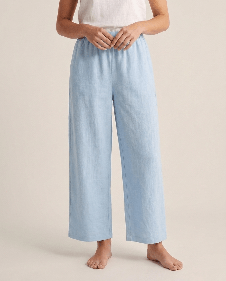 Lightweight Linen Blend Wide Leg Pants for Women – Casual Summer Beach Trousers - Sundrift