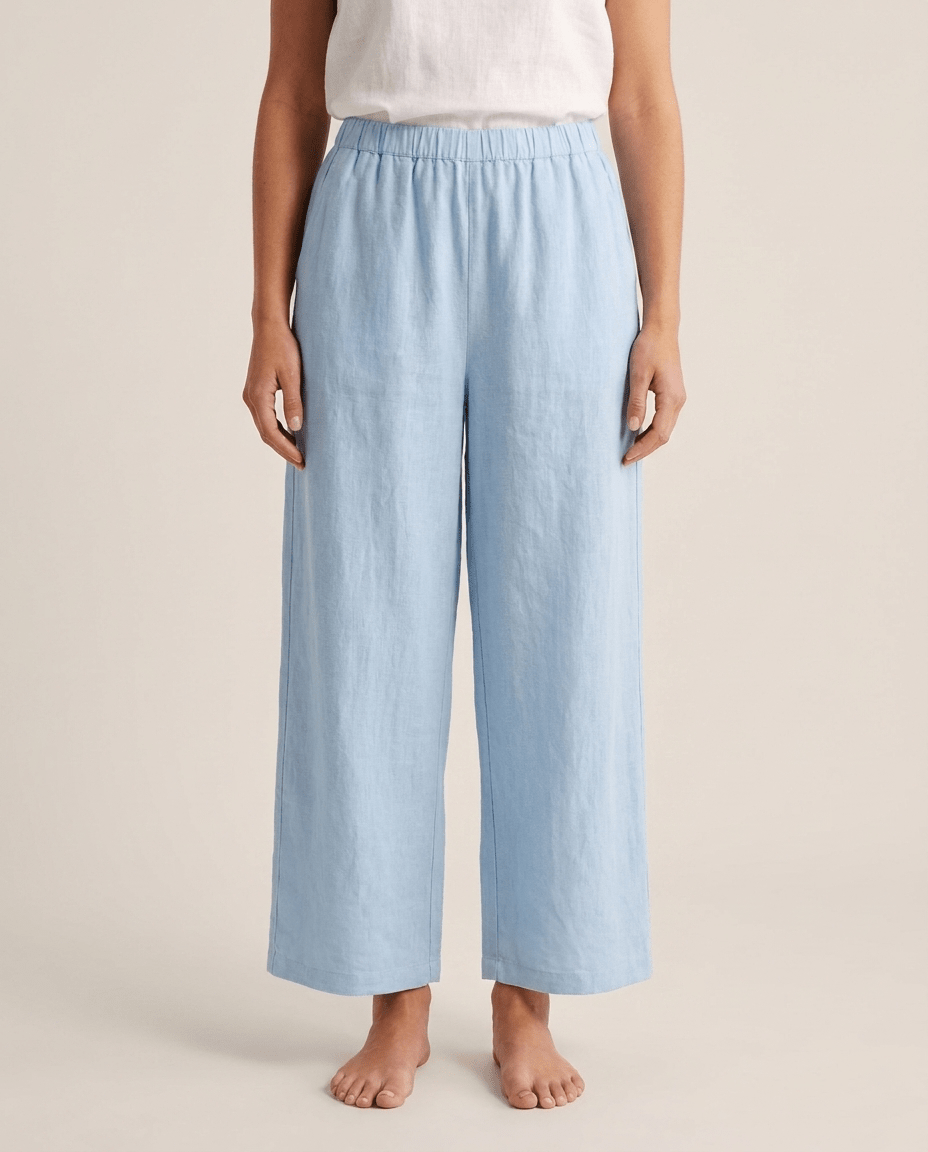 Lightweight Linen Blend Wide Leg Pants for Women – Casual Summer Beach Trousers - Sundrift