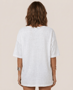 Oversized Cotton Linen T-Shirt for Women – V Neck Short Sleeve Summer Top - Sundrift