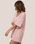 Oversized Cotton Linen T-Shirt for Women – V Neck Short Sleeve Summer Top - Sundrift