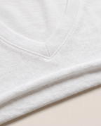Oversized Cotton Linen T-Shirt for Women – V Neck Short Sleeve Summer Top - Sundrift