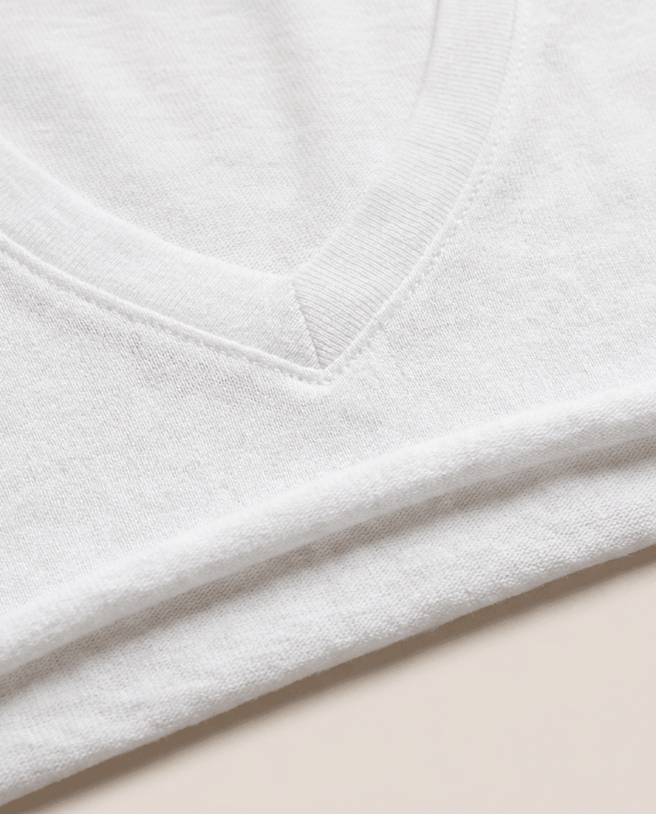 Oversized Cotton Linen T-Shirt for Women – V Neck Short Sleeve Summer Top - Sundrift