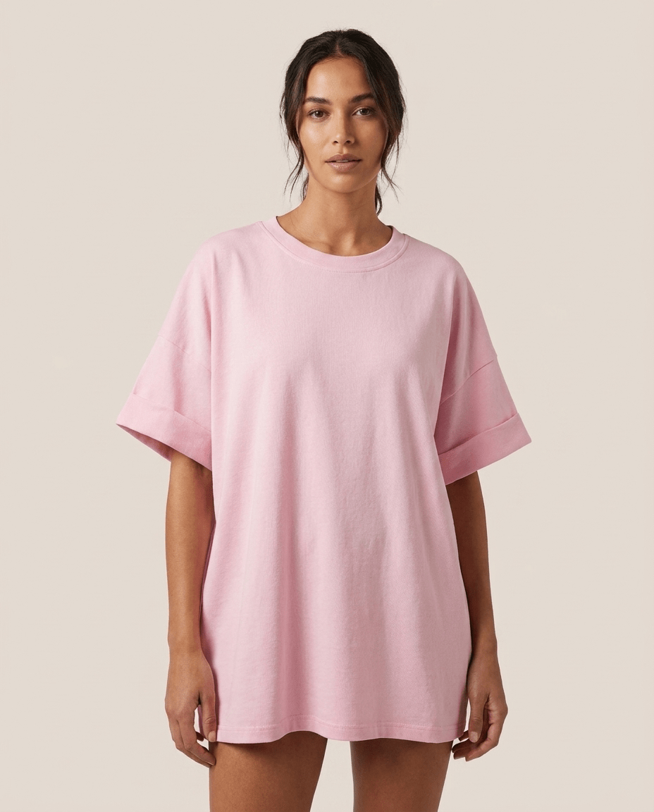 Oversized T-Shirt for Women – Gina Basic Cotton Tee, One Size, 19 Colours - Sundrift