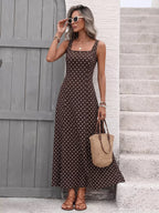 Polka Dot Maxi Dress for Women – Sleeveless Flowy Summer Dress - Sundrift