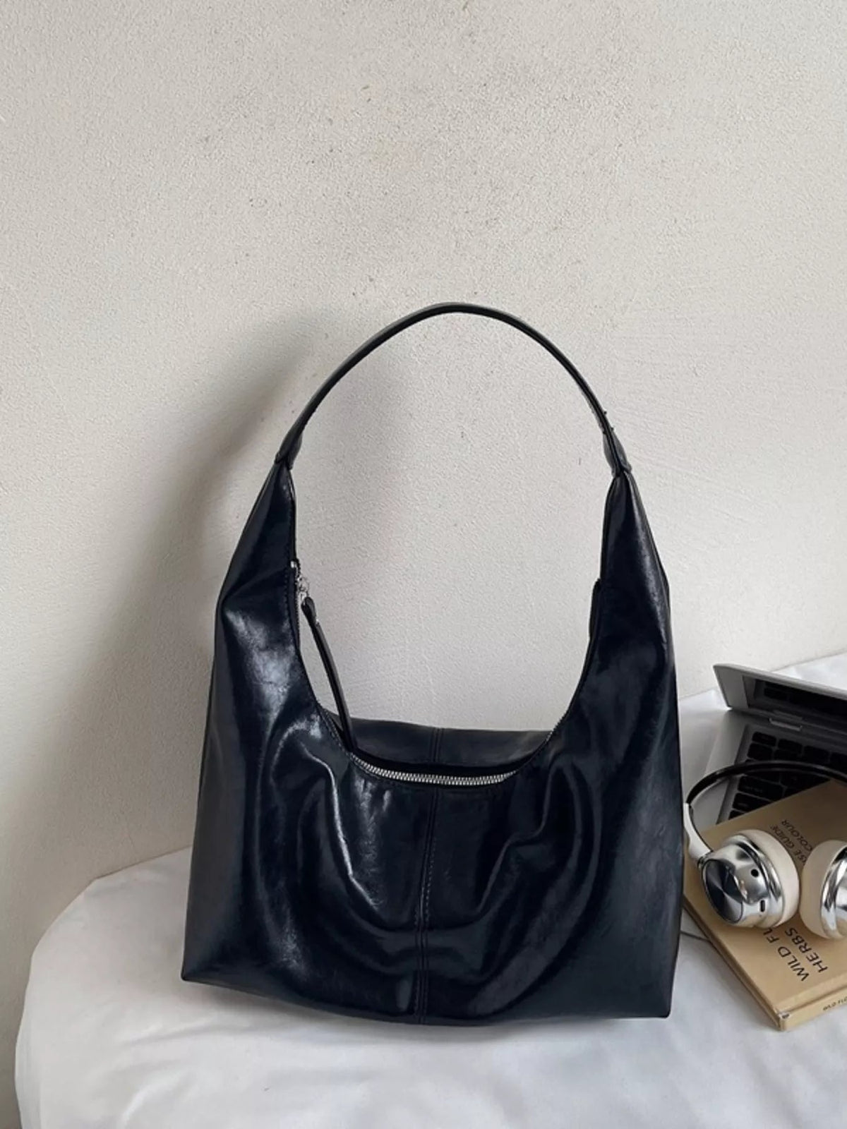 PU Leather Hobo Shoulder Bag for Women – Slouchy Everyday Handbag - Sundrift