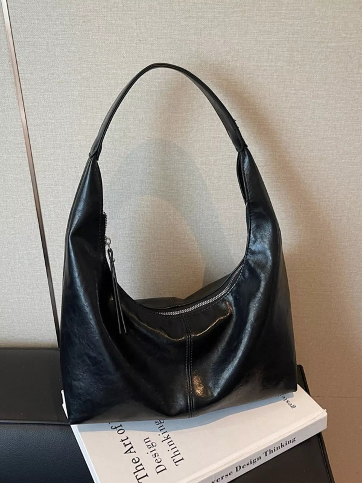 PU Leather Hobo Shoulder Bag for Women – Slouchy Everyday Handbag - Sundrift