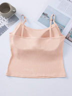 Ribbed Padded Cami Top 3 Pack for Women – Sleeveless Basic Crop Tank Tops - Sundrift