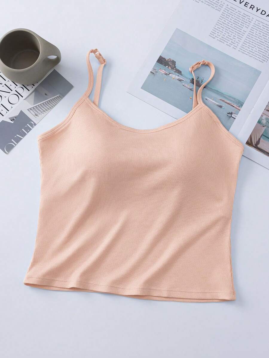 Ribbed Padded Cami Top 3 Pack for Women – Sleeveless Basic Crop Tank Tops - Sundrift