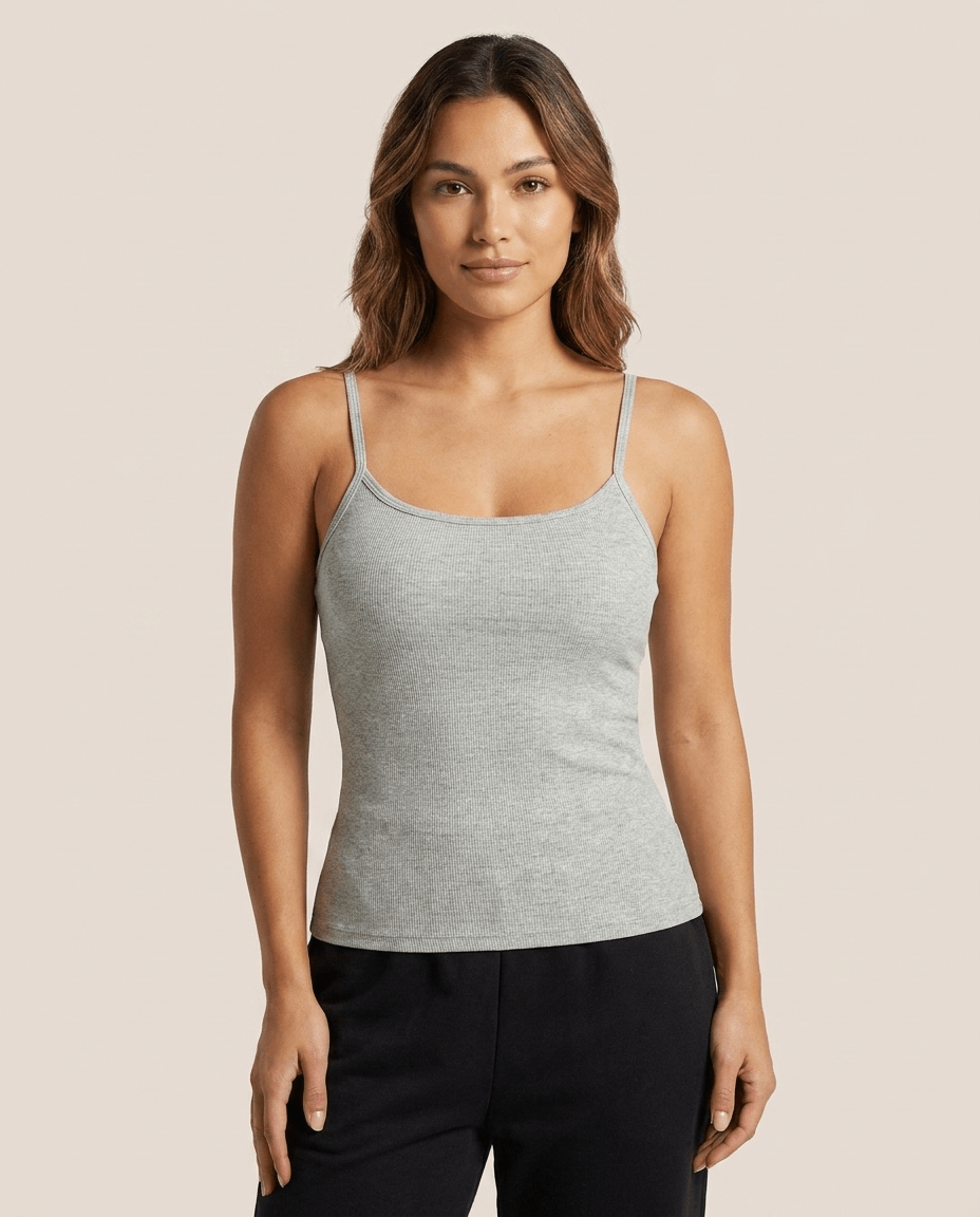 Ribbed Padded Cami Top 3 Pack for Women – Sleeveless Basic Crop Tank Tops - Sundrift