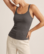 Ribbed Scoop Neck Cami Top for Women – Spaghetti Strap Fitted Tank Top - Sundrift