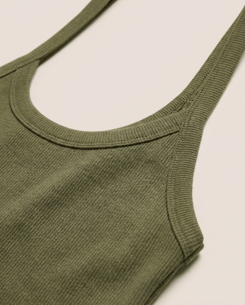 Ribbed Scoop Neck Cami Top for Women – Spaghetti Strap Fitted Tank Top - Sundrift