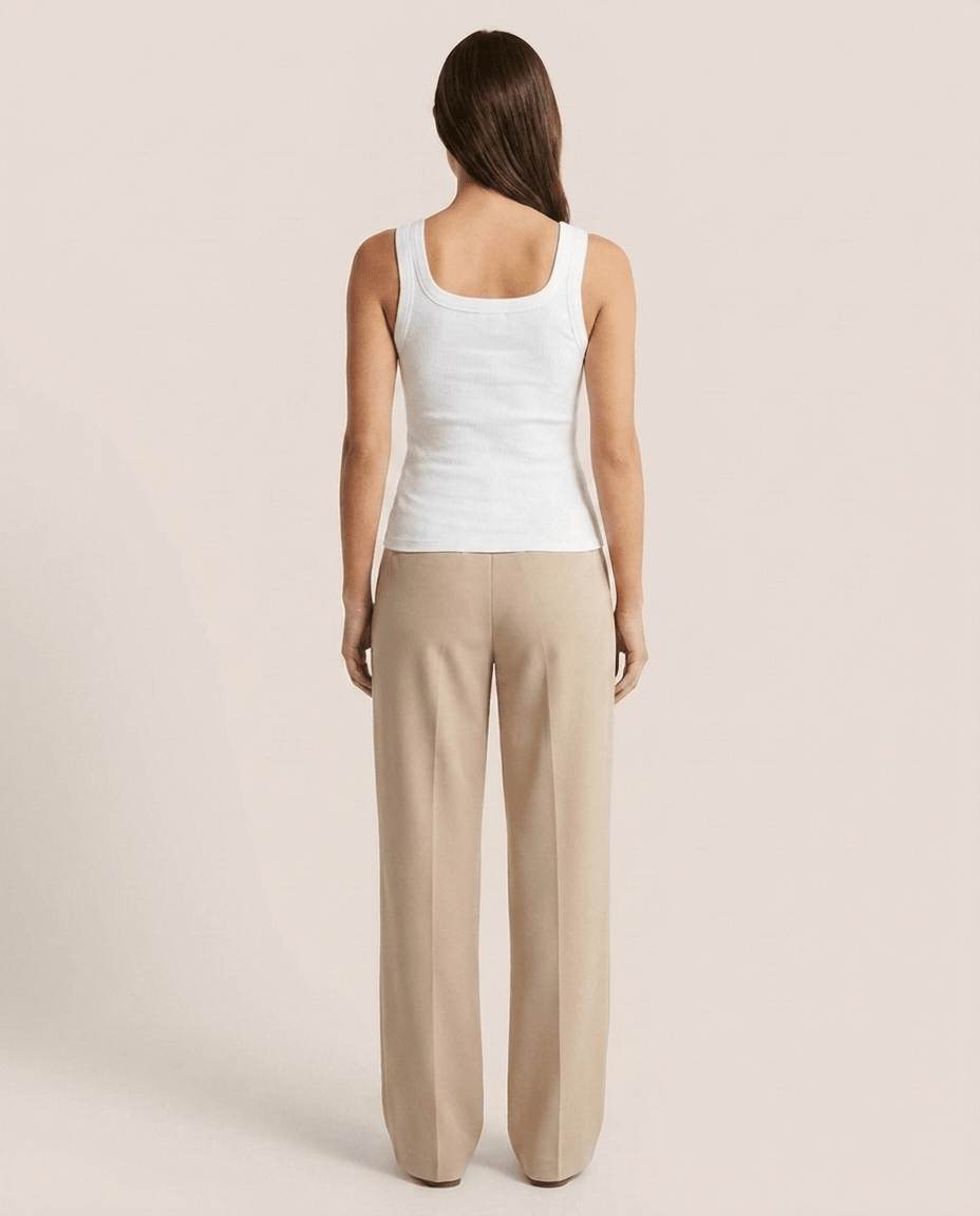 Ribbed Square Neck Tank Top for Women – Fitted Sleeveless Basic Top - Sundrift