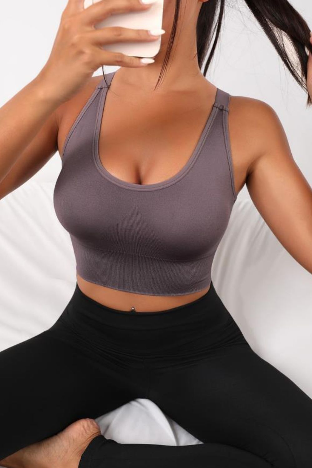 Scoop Neck Longline Sports Bra for Women – Supportive Yoga & Gym Bra - Sundrift