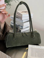 Solid Colour Shoulder Bag for Women – Minimalist Leather Look Handbag - Sundrift