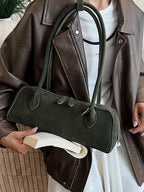 Solid Colour Shoulder Bag for Women – Minimalist Leather Look Handbag - Sundrift