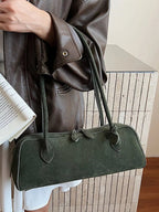 Solid Colour Shoulder Bag for Women – Minimalist Leather Look Handbag - Sundrift
