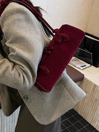 Solid Colour Shoulder Bag for Women – Minimalist Leather Look Handbag - Sundrift