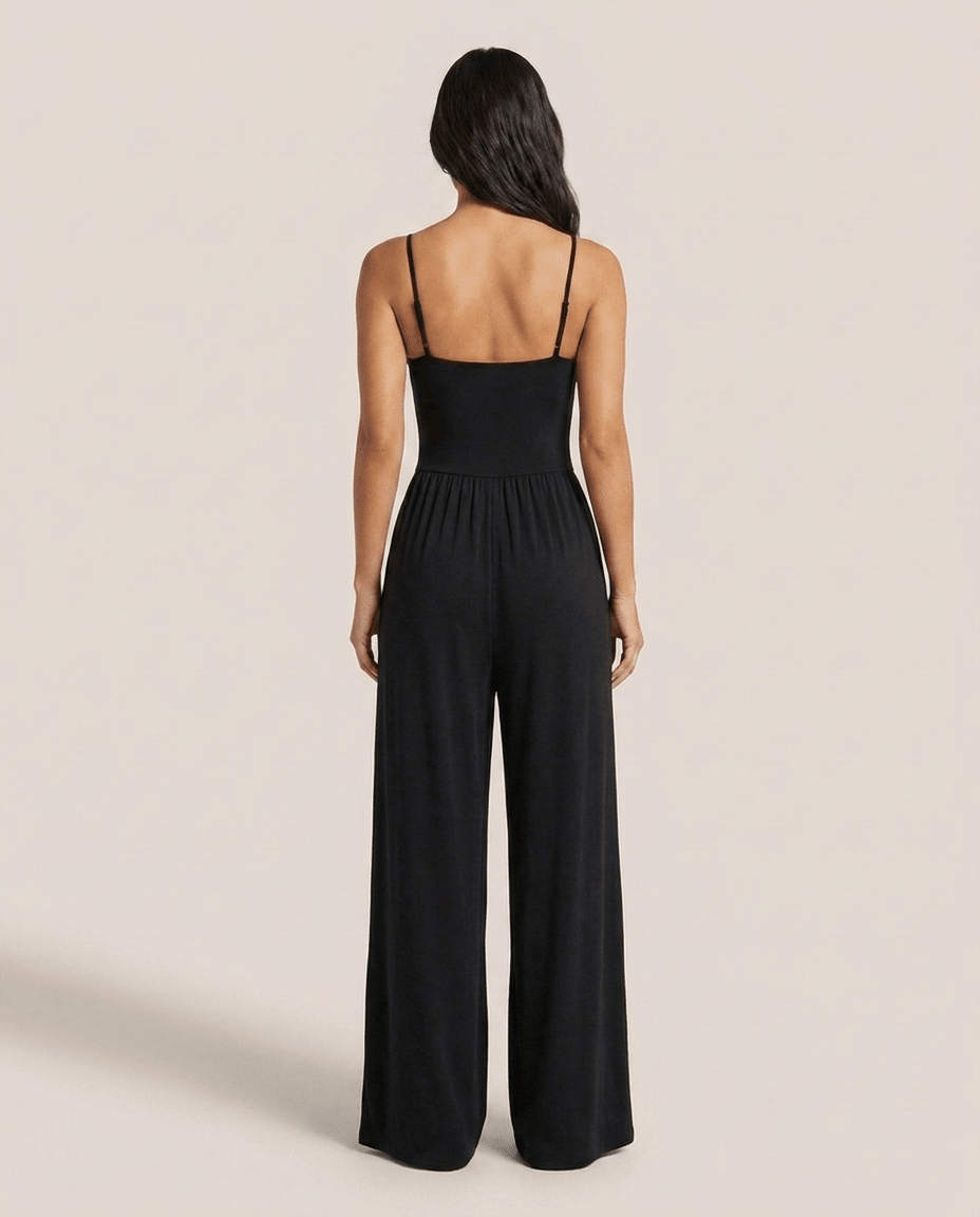 Spaghetti Strap Wide Leg Jumpsuit for Women – Casual Flowy Summer Playsuit - Sundrift