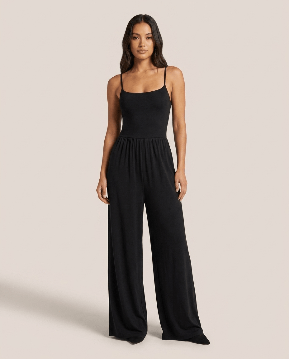 Spaghetti Strap Wide Leg Jumpsuit for Women – Casual Flowy Summer Playsuit - Sundrift