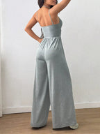 Spaghetti Strap Wide Leg Jumpsuit for Women – Casual Flowy Summer Playsuit - Sundrift