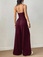 Spaghetti Strap Wide Leg Jumpsuit for Women – Casual Flowy Summer Playsuit - Sundrift