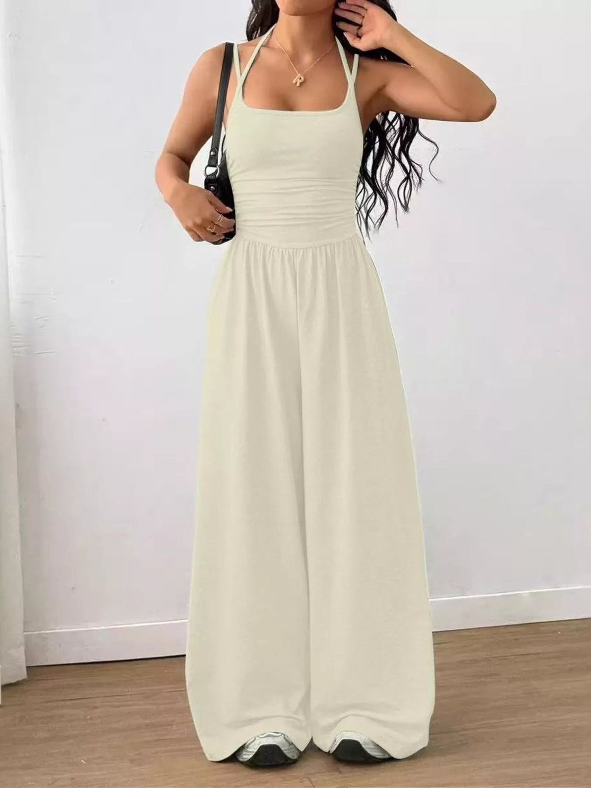Spaghetti Strap Wide Leg Jumpsuit for Women – Casual Flowy Summer Playsuit - Sundrift