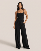 Spaghetti Strap Wide Leg Jumpsuit for Women – Casual Flowy Summer Playsuit - Sundrift