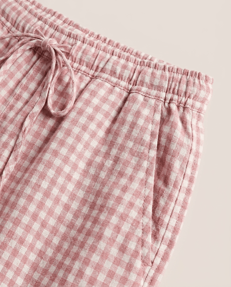 Striped Linen Wide Leg Pants for Women – Palazzo Beach Trousers with Pockets - Sundrift