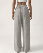 Striped Wide Leg Pants for Women – Lightweight Flowy Trousers with Pockets - Sundrift